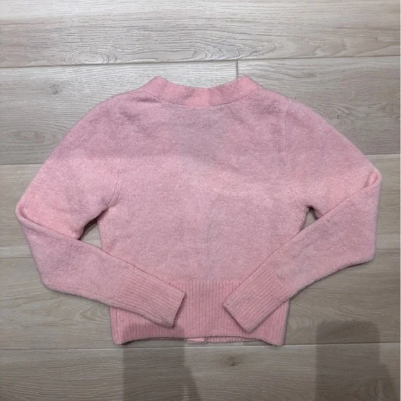 Paris Atelier & Other Stories Soft Pink Wool & Alpaca Blend Bee Cardigan - Picture 7 of 12